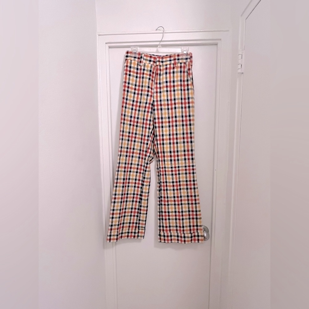 Retro Flare Plaid Pant